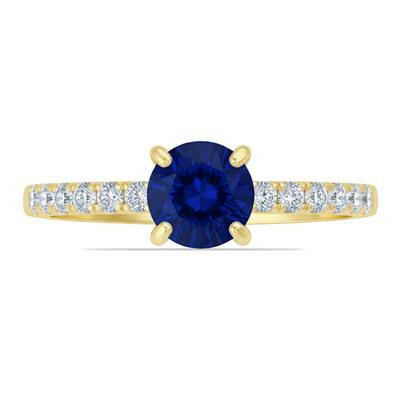BUY 14K GOLD WITH BLUE SAPPHIRE GEMSTONE RING-WHOLESALERS