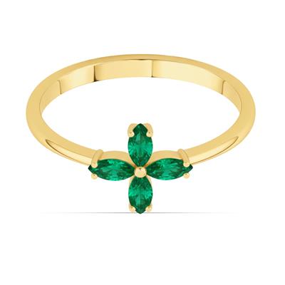 BUY NATURAL EMERALD GEMSTONE RING IN 14K GOLD- USA