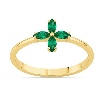 BUY NATURAL EMERALD GEMSTONE RING IN 14K GOLD- USA