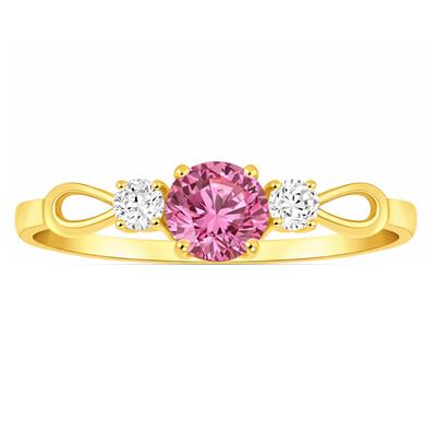BUY 14K GOLD WITH PINK TOPAZ GEMSTONE FANCY RING 