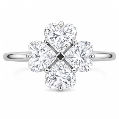 BUY 925 SILVER HEART SHAPE RING WITH WHITE MOISSANITE GEMSTONE