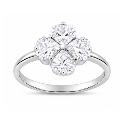 BUY 925 SILVER HEART SHAPE RING WITH WHITE MOISSANITE GEMSTONE