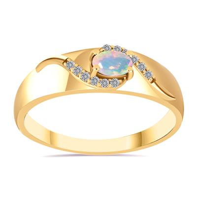 BUY 14K GOLD WITH ETHIOPIAN OPAL GEMSTONE FASHION RING