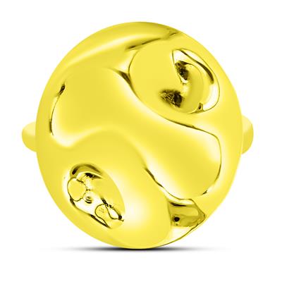 BUY 925 SILVER PLAIN MOLTEN METAL RING IN GOLD PLATED FINISH