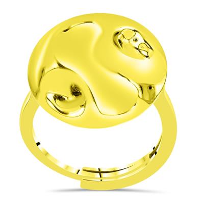 BUY 925 SILVER PLAIN MOLTEN METAL RING IN GOLD PLATED FINISH