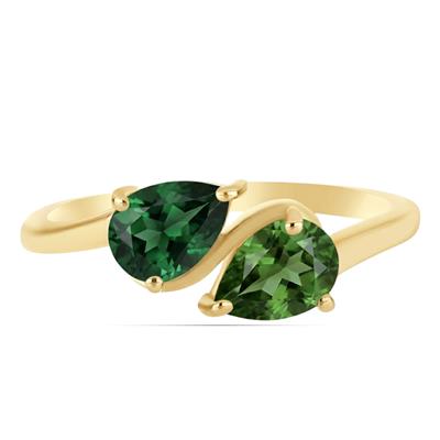 BUY 14K GOLD WITH GREEN TOURMALINE GEMSTONE RING