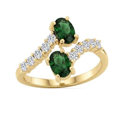 BUY 14K YELLOW GOLD WITH GREEN TOURMALINE GEMSTONE RING