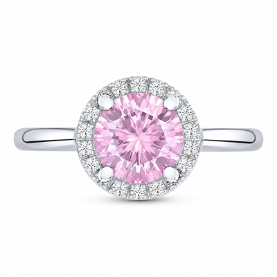 BUY 925 SILVER NATURAL PINK AMETHYST GEMSTONE HALO RING
