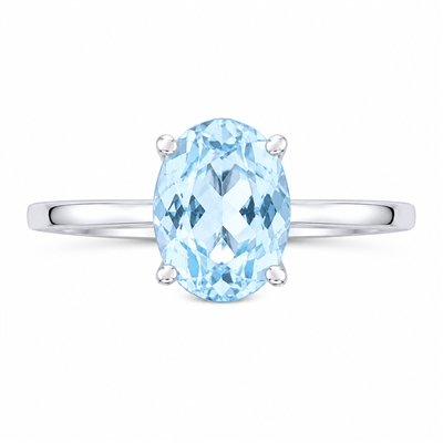 BUY 925 SILVER SINGLE STONE WITH SKY BLUE TOPAZ GEMSTONE RING