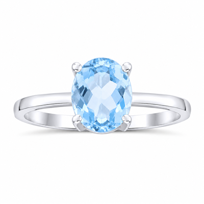 BUY 925 SILVER SINGLE STONE WITH SKY BLUE TOPAZ GEMSTONE RING