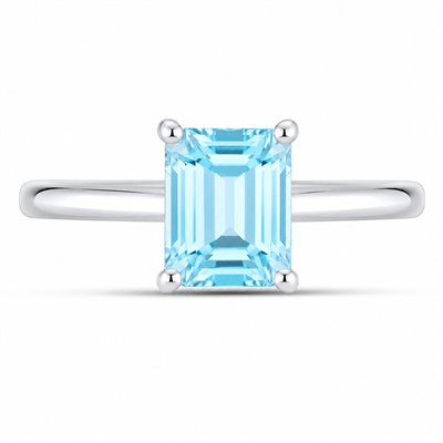 BUY 925 SILVER NATURAL SKY BLUE TOPAZ GEMSTONE SINGLE STONE RING