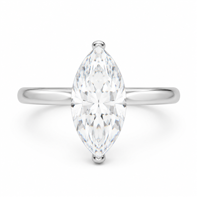 BUY 925 SILVER WITH WHITE MOISSANITE GEMSTONE SINGLE STONE RING