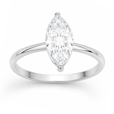 BUY 925 SILVER WITH WHITE MOISSANITE GEMSTONE SINGLE STONE RING