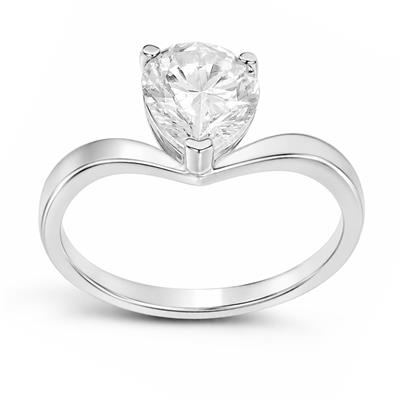 BUY 925 SILVER WITH NATURAL WHITE MOISSANITE GEMSTONE RING