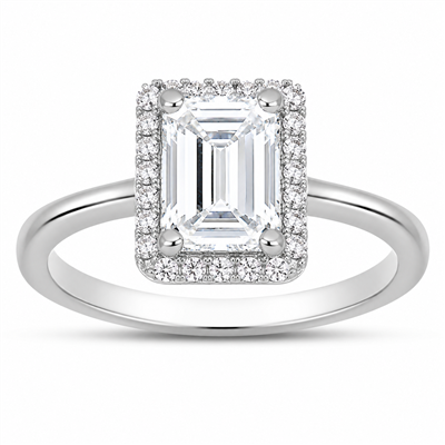 BUY 925 SILVER WITH NATURAL WHITE MOISSANITE GEMSTONE CLASSSIC RING