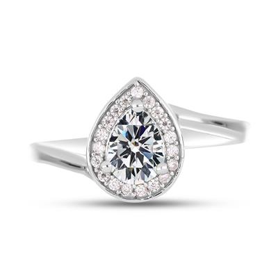 BUY NATURAL WHITE MOISSANITE GEMSTONE RING IN 925 SILVER 