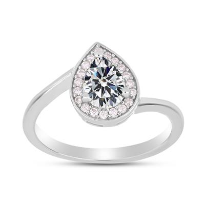 BUY NATURAL WHITE MOISSANITE GEMSTONE RING IN 925 SILVER 