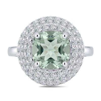 BUY 925 SILVER GREEN AMETHYST GEMSTONE CLASSIC RING