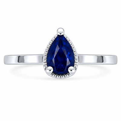 BUY 925 SILVER NATURAL BLUE SAPPHIRE GEMSTONE SINGLE STONE RING