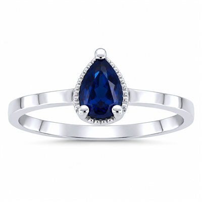 BUY 925 SILVER NATURAL BLUE SAPPHIRE GEMSTONE SINGLE STONE RING