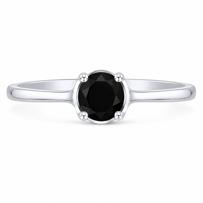 BUY 925 NATURAL BLACK ONYX GEMSTONE SINGLE STONE RING