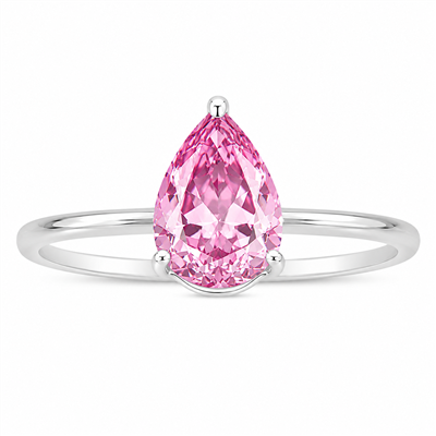 BUY 925 SILVER WITH NATURAL PINK TOPAZ GEMSTONE SINGLE STONE RING