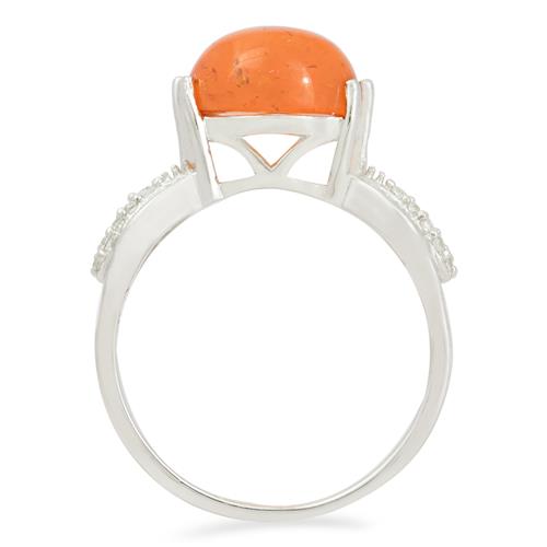 BUY SYNTHETIC AMBER STONE RING IN 925 STERLING SILVER 
