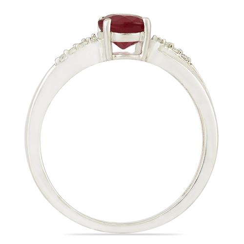 BUY NATURAL RUBY GEMSTONE CLASSIC RING IN 925 SILVER