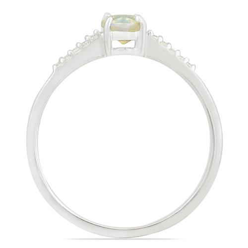 NATURAL ETHIOPIAN OPAL GEMSTONE CLASSIC RING IN 925 STERLING SILVER