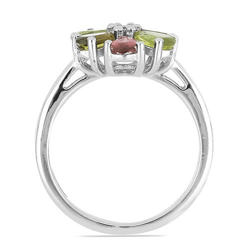 1.50 CT MULTI TOURMALINE STERLING SILVER RINGS WITH ZIRCON #VR015216