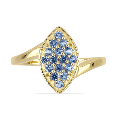 BUY NATURAL SWISS BLUE TOPAZ GEMSTONE CLUSTER RING IN STERLING SILVER