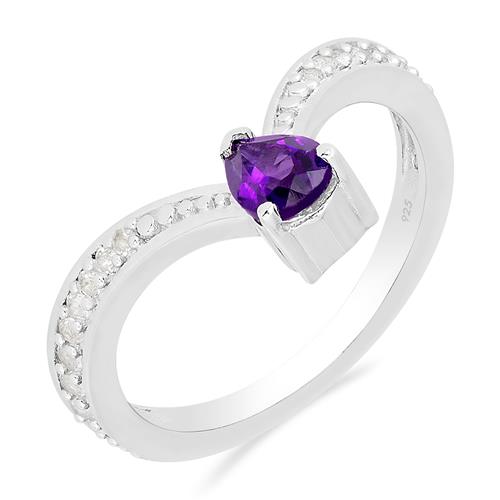 BUY AFRICAN AMETHYST GEMSTONE CLASSIC RING IN 925 STERLING SILVER 