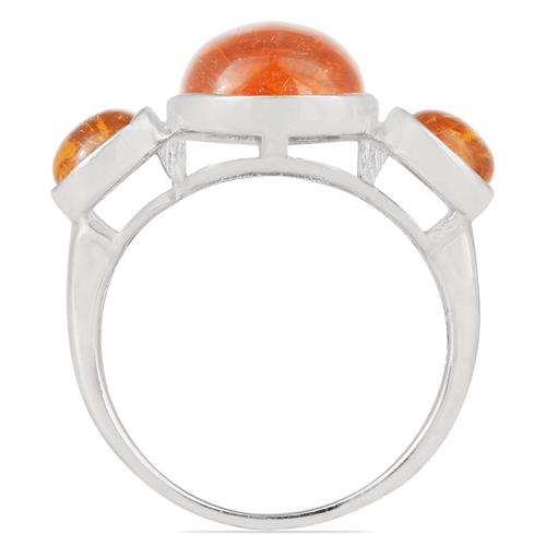 BUY 925 SILVER SYNTHETIC AMBER GEMSTONE RING