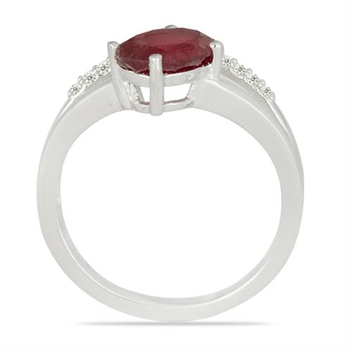 925 SILVER NATURAL INDIAN RUBY GEMSTONE CLASSIC RING
