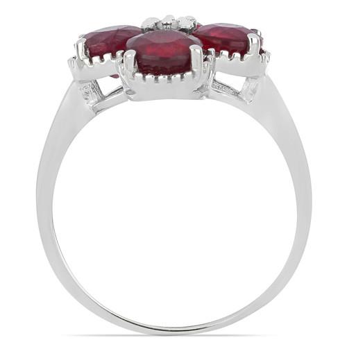 925 SILVER NATURAL GLASS FILLED RUBY MULTI GEMSTONE RING