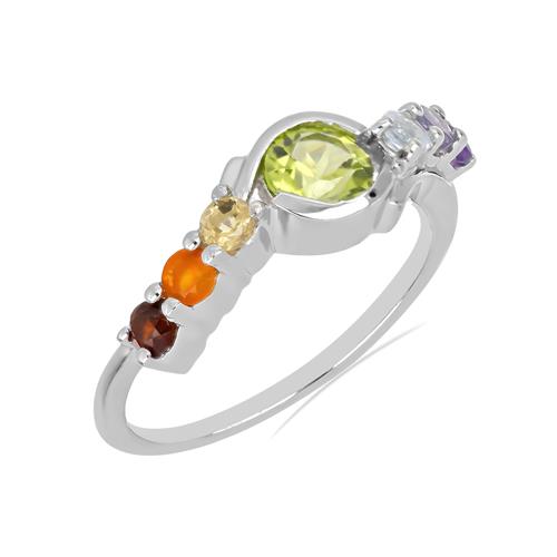 BUY 925 STERLING SILVER CHAKRA STONES UNIQUE RING