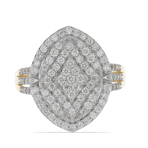 BUY REAL DIAMOND DOUBLE CUT GEMSTONE STYLISH RING IN 14K GOLD
